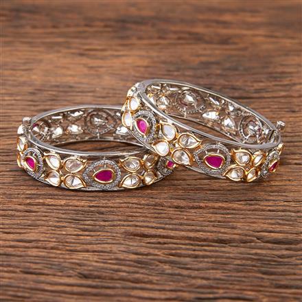 Kundan Designer Bangles With 2 Tone Plating