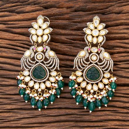 Kundan Designer Earring With 2 Tone Plating