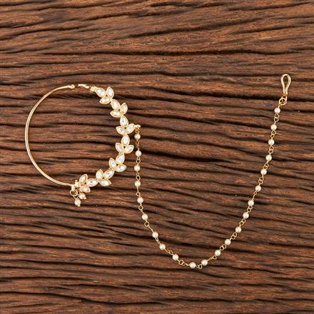 Kundan Pressing Nose Ring With Gold Plating