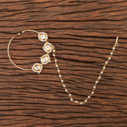 Kundan Pressing Nose Ring With Gold Plating