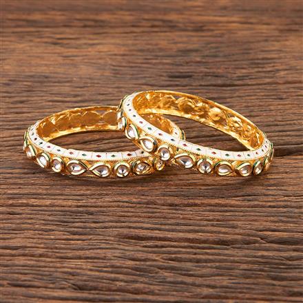 Kundan Meenakari Bangles With Gold Plating