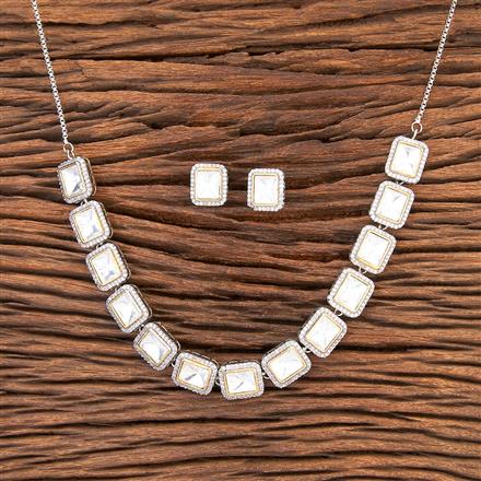 Kundan Designer Necklace With 2 Tone Plating