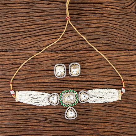 Kundan Choker Necklace With 2 Tone Plating