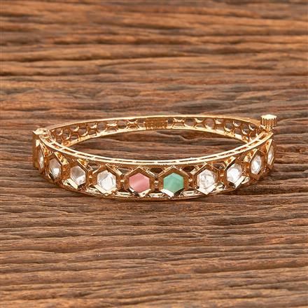 Kundan Openable Kada With Rose Gold Plating