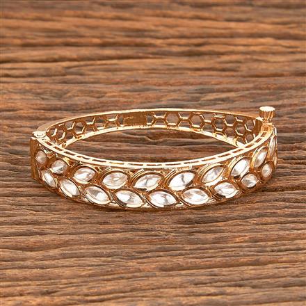 Kundan Openable Kada With Rose Gold Plating