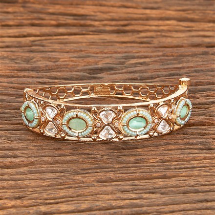 Kundan Openable Kada With Rose Gold Plating