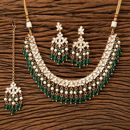 Kundan Moti Necklace With Rose Gold Plating