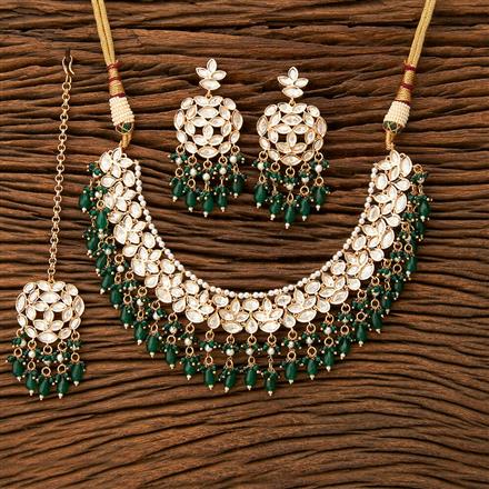 Kundan Moti Necklace With Rose Gold Plating