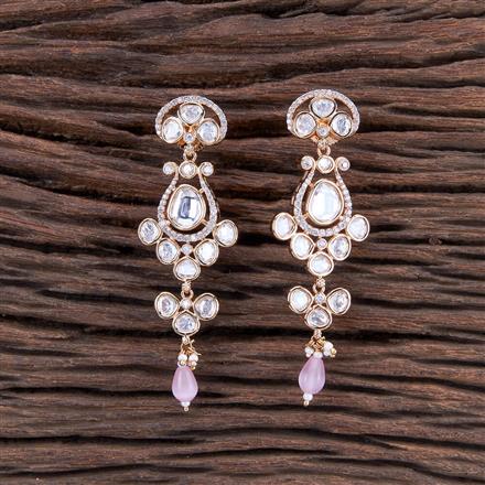 Kundan Pearl Earring With Rose Gold Plating