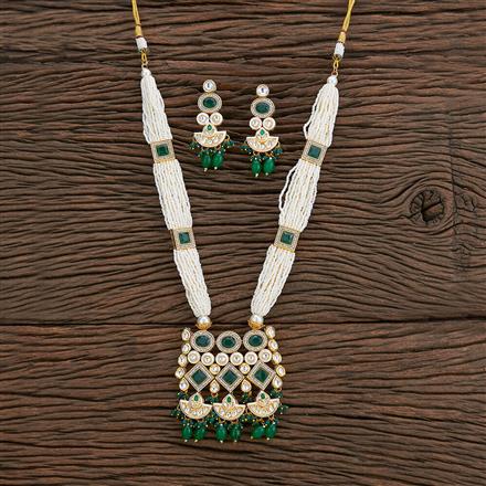 Kundan Meenakari Pendant Set With Gold Plating