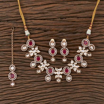 Kundan Classic Necklace With Rose Gold Plating
