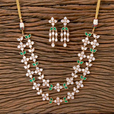 Kundan Classic Necklace With Rose Gold Plating