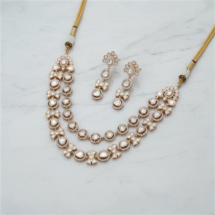 Kundan Classic Necklace With Rose Gold Plating