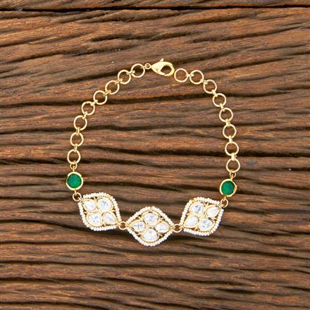 Kundan Adjustable Bracelet With Gold Plating