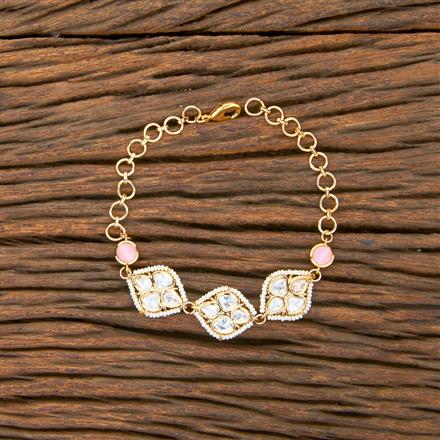 Kundan Adjustable Bracelet With Gold Plating