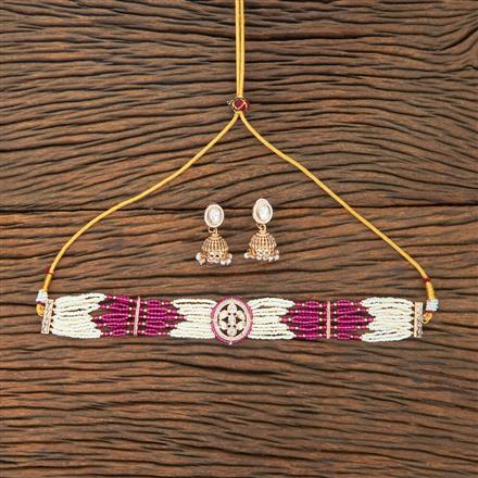 Kundan Choker Necklace With Rose Gold Plating