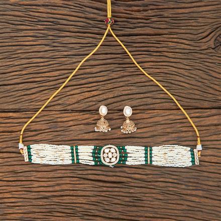 Kundan Moti Necklace With Rose Gold Plating