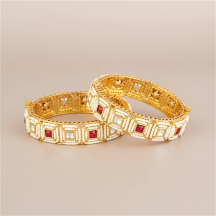 Kundan Openable Bangles With Gold Plating