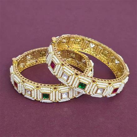 Kundan Openable Bangles With Gold Plating
