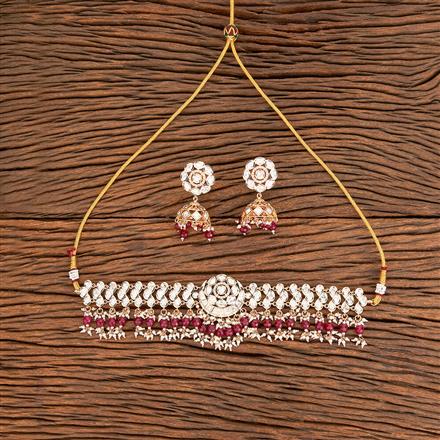 Kundan Choker Necklace With Rose Gold Plating