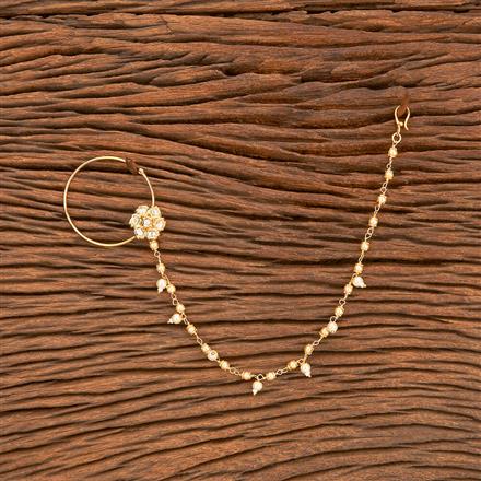 Kundan Pressing Nose Ring With Gold Plating