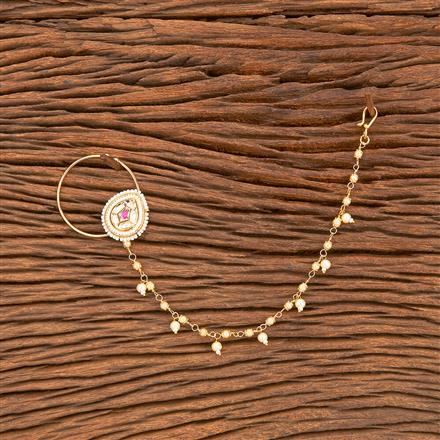 Kundan Pressing Nose Ring With Gold Plating