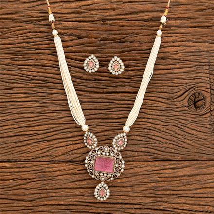 Kundan Designer Pendant Set With Mehndi Plating