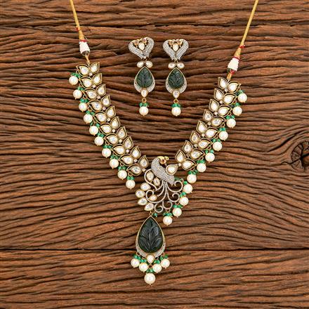 Kundan Designer Necklace With Mehndi Plating