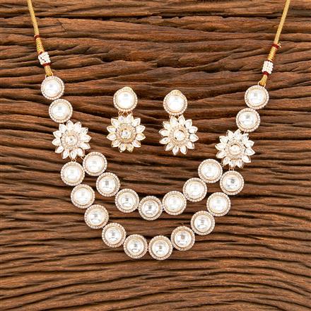 Kundan Classic Necklace With Rose Gold Plating