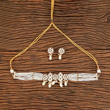 Kundan Moti Necklace With Rose Gold Plating