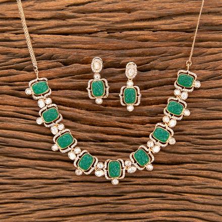 Kundan Classic Necklace With Rose Gold Plating