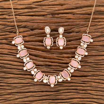 Kundan Classic Necklace With Rose Gold Plating