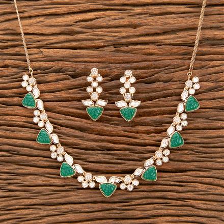 Kundan Classic Necklace With Rose Gold Plating