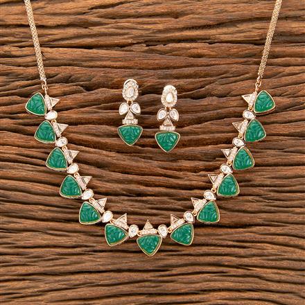 Kundan Classic Necklace With Rose Gold Plating