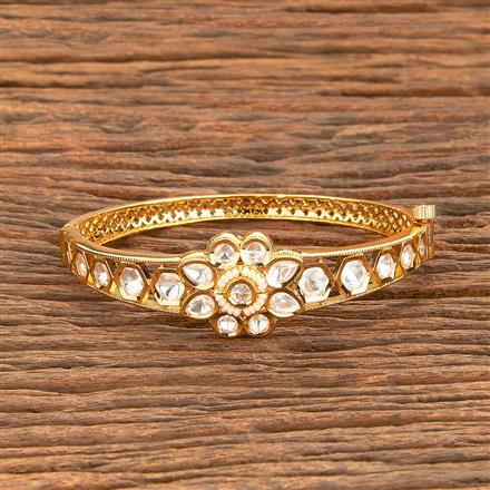 Kundan Openable Kada With Gold Plating