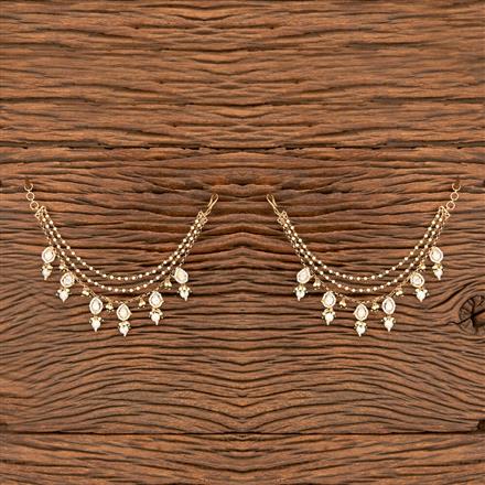 Kundan Moti Ear Chain With Gold Plating