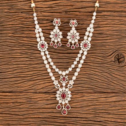 Kundan 2 Line Necklace With Rose Gold Plating