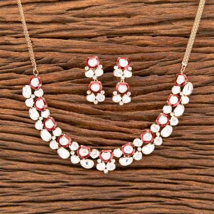 Kundan Classic Necklace With Rose Gold Plating