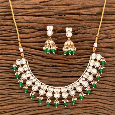 Kundan Moti Necklace With Rose Gold Plating