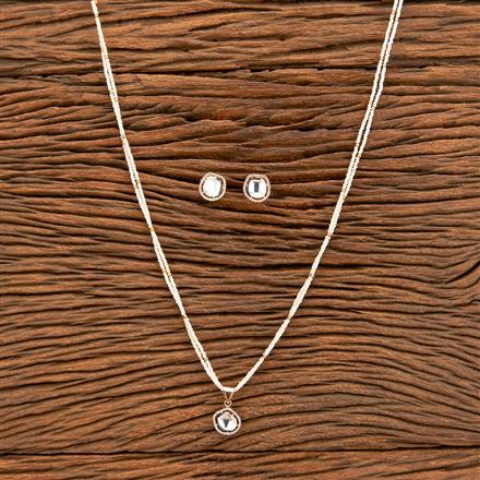 Kundan Mala Pendant Set With Rose Gold Plating