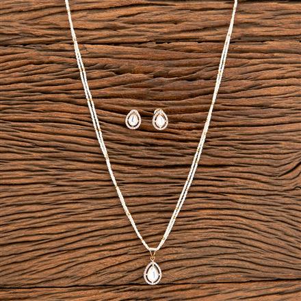 Kundan Mala Pendant Set With Rose Gold Plating