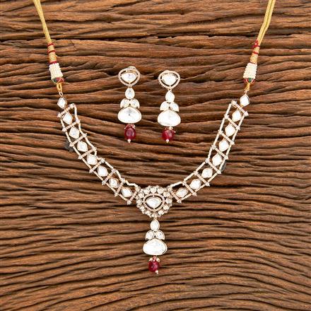 Kundan Pearl Necklace With Rose Gold Plating
