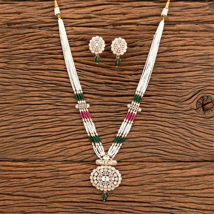 Kundan Mala Pendant Set With Rose Gold Plating