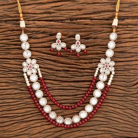 Kundan Classic Necklace With Rose Gold Plating