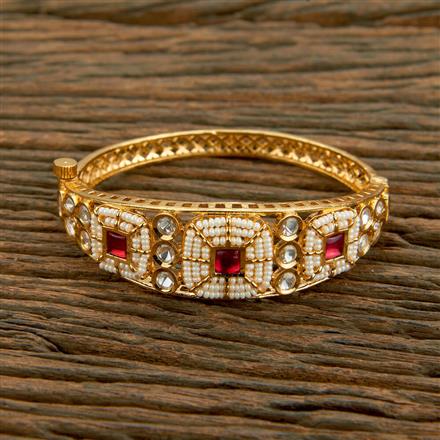 Kundan Openable Kada With Gold Plating