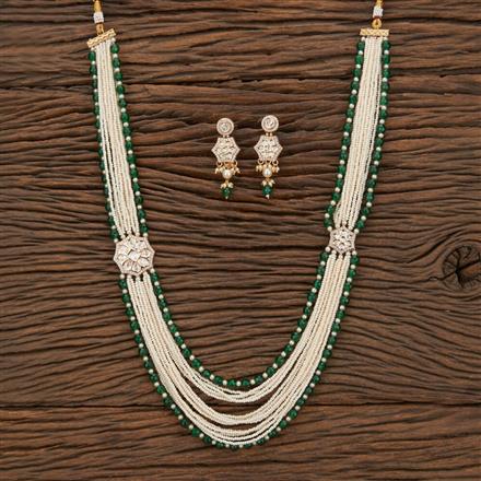 Kundan Mala Necklace With Rose Gold Plating