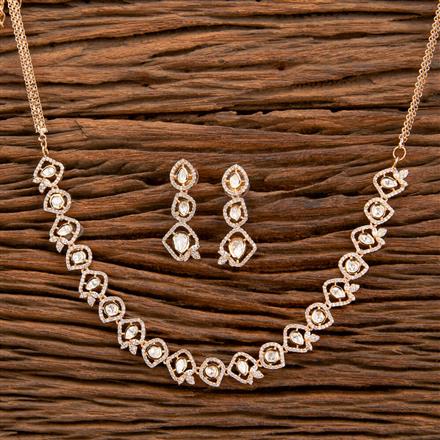 Kundan Classic Necklace With Rose Gold Plating