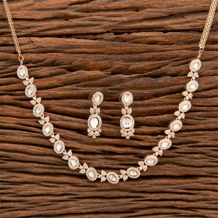 Kundan Classic Necklace With Rose Gold Plating