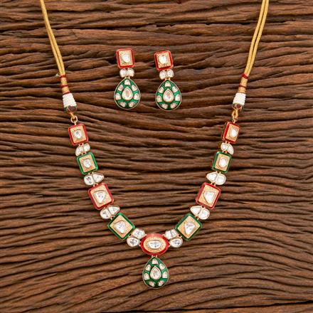 Kundan Meenakari Necklace With Rose Gold Plating