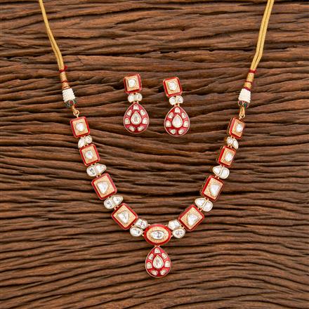 Kundan Meenakari Necklace With Rose Gold Plating